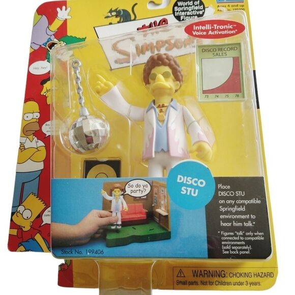 The Simpsons Disco Stu World Of Interactive Figures Series 9 Toys Collectibles - Picture 3 of 4